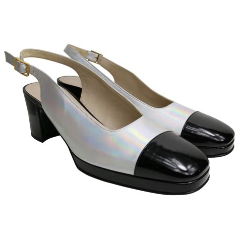 Chanel slingback two tone